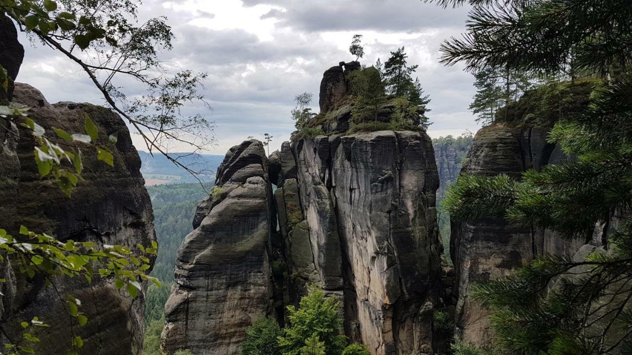 Ferienhaus Winterbergblick, Saechsische Schweiz 힌테르헤름스도르프 외부 사진